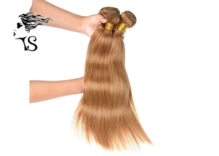 Ginger Blonde 7A 100% Mongolian Remy Hair Extensions Silky Straight 18 Inch